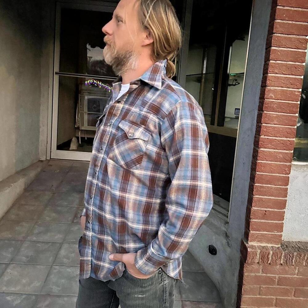 True Grit Plaid Flannel Shirt Men’s Medium Heavyweight Workwear - Picture 2 of 8